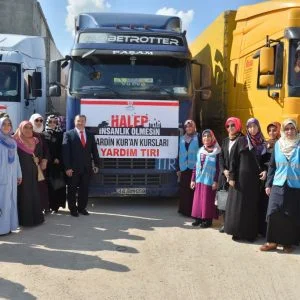 ماردين التركية ترسل 22 شاحنة مساعدات الى سوريا