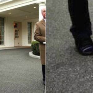 المتحدث باسم البيت الأبيض يرتدي فردتي حذاء مختلفتين