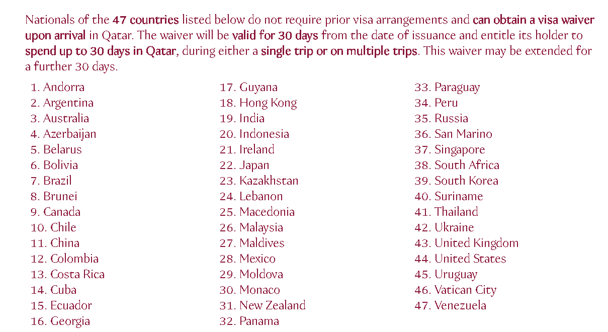 قطر تعفي 80 جنسية من تأشيرة الدخول إلى البلاد 1