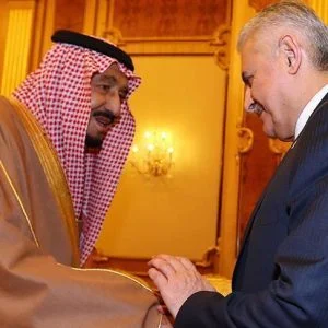 الرياض.. يلدريم يبحث مع العاهل السعودي الأوضاع في القدس