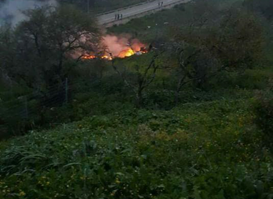 إسقاط طائرة إسرائيلية من طراز إف 16 بالجولان المحتل (صور) 1