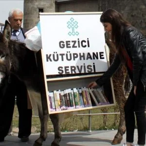 تركيا.. مكتبات متنقلة على عربات تجرها الحمير للتشجيع على القراءة