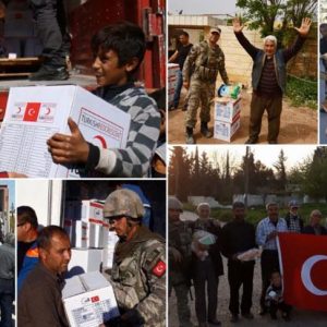 مؤسسات تركية توزع مساعدات لأهالي 30 قرية في عفرين السورية