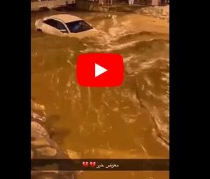 موقف بطولي لسعوديين في سيول المملكة (فيديو)
