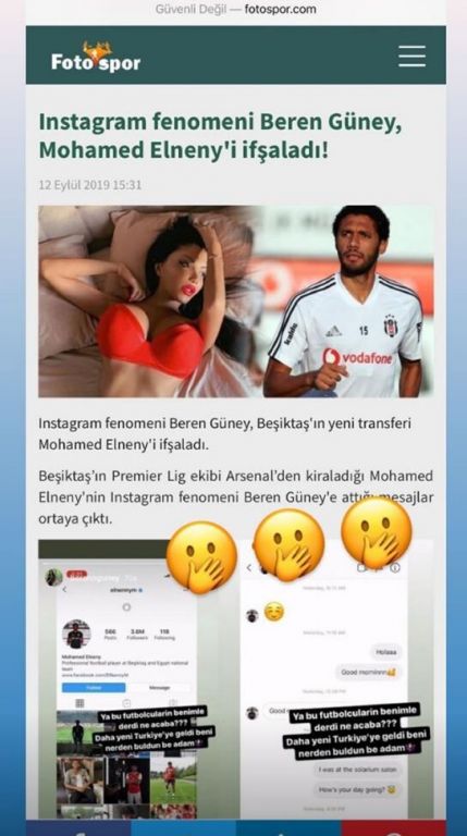 صحيفة تركية تنشر فضيحة لمحمد النني "صور" 1