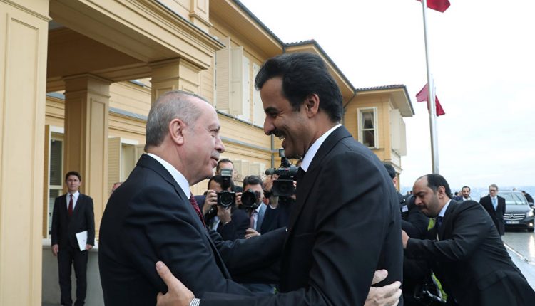 الرئيس أردوغان خلال استقباله أمير قطر