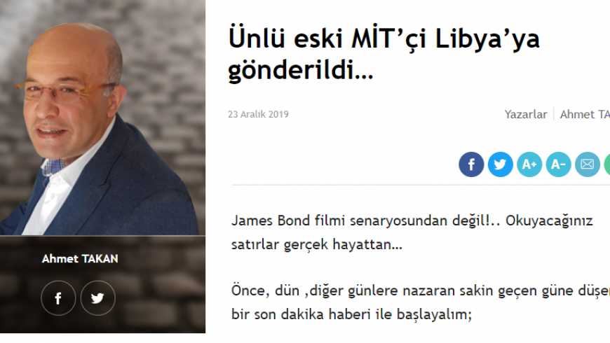 صحيفة: تركيا ترسل عنصرًا استخباراتيًّا بارزًا إلى ليبيا 1