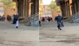 إمام مسجد يترك المصلين و يفر هاربا من الشرطة المصرية لهذا السبب (فيديو)