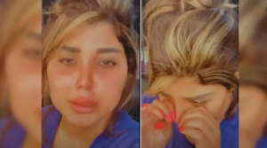 سارة الكندري تنهار باكية وتعلن اعتزالها بسبب زوجها (فيديو)