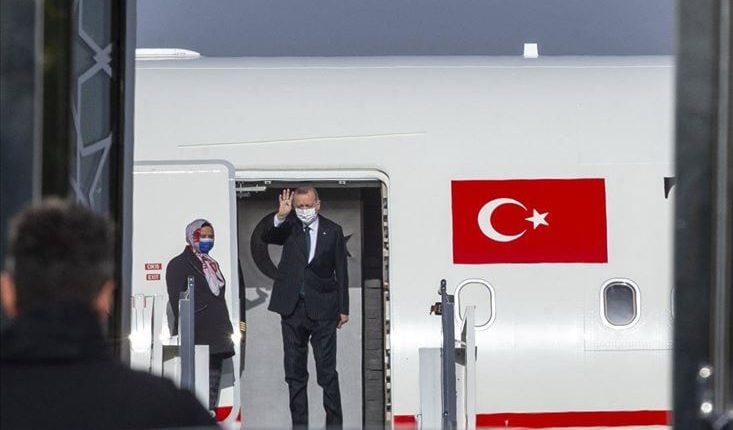 طائرة الرئيس أردوغان تغادر نحو الكويت وقطر
