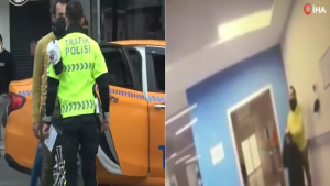لبناني يرفض طلب شرطي تركي منه لبس الكمامة ثم يشرع بضرب رأسه بالجدار! (فيديو)