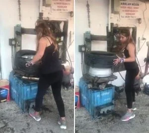 بالصور ..فتاة تعمل في كراج للمركبات في موغلا.. تحظى بتقدير المواطنين