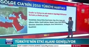 التلفزيون التركي يعرض خريطة للنفوذ التركي المتوقع بحلول 2050