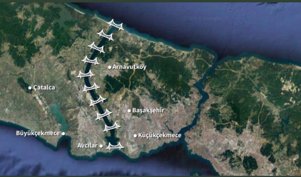 مخطط مشروع قناة اسطنبول