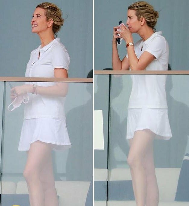 بملابس “التنس”.. شاهد: صور جديدة لـ”إيفانكا ترامب” تختبر تركيب عازل الزجاج على شرفتها بميامي 3