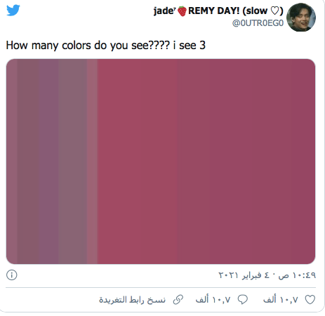 كم عدد الألوان في هذه الصورة؟ .. العلم وراء وهم بصري أشعل "تويتر"ّ! 1