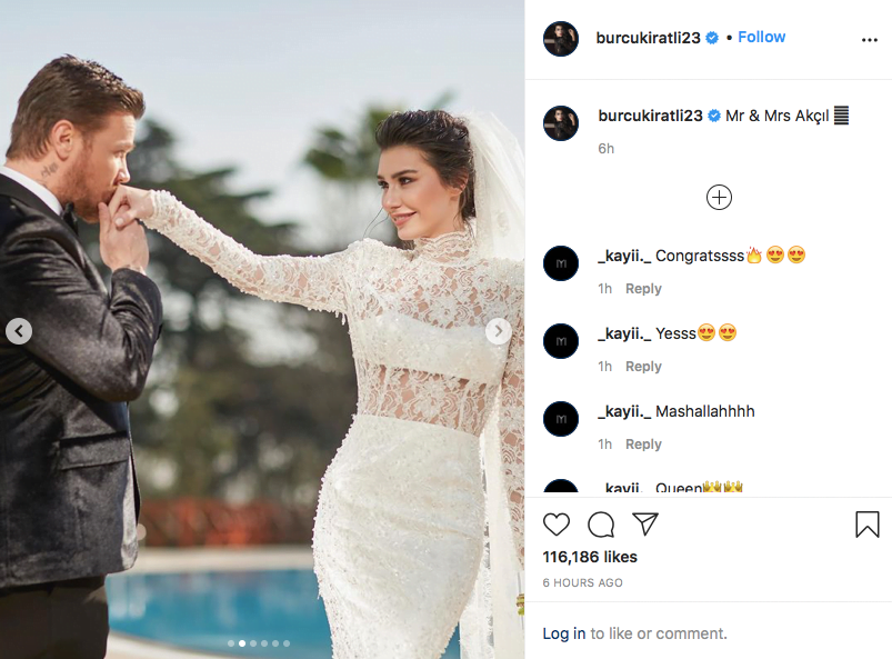 نجمة أرطغرل بورجو كيراتلي تدخل القفص الذهبي وتنشر صور زفافها 3