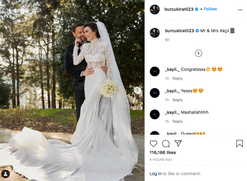 نجمة أرطغرل بورجو كيراتلي تدخل القفص الذهبي وتنشر صور زفافها 1