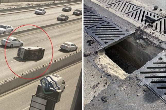 انقلاب مروع ومخيف لسيارة في السعودية