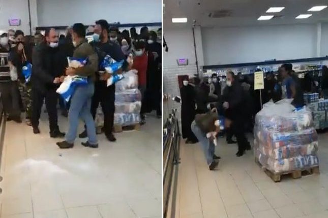 مشاجرة عنيفة داخل أحد المحال التجارية