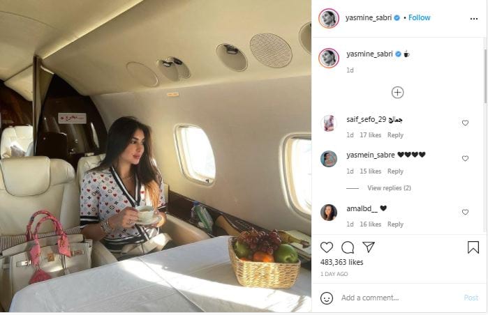 ياسمين صبري تظهر مجددًا بطائرتها الخاصة.. وداليا مصطفى تعلق 47