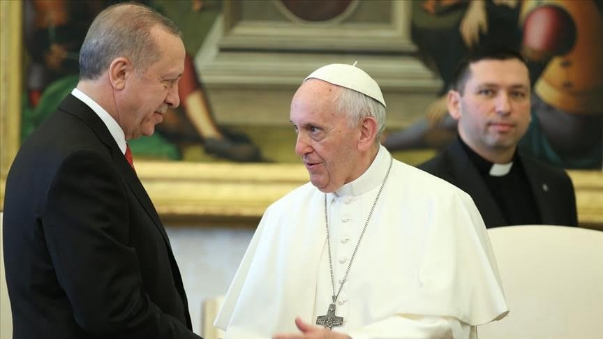 أردوغان والبابا فرانسيس يبحثان الأوضاع في غزة عبر الهاتف