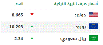 اليوم الثلاثاء .. أسعار صرف العملات الرئيسية مقابل الليرة التركية 1