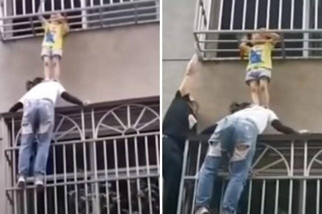 سيدة تنقذ طفلة من الموت المحقق