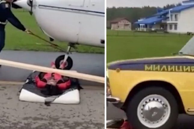 سيارة وطائرة تمران فوق جسد سيدة 50 عاما