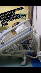 كريم فهمي في العناية المركزة.. الصورة من صفحة محبي كريم فهمي على انستغرام