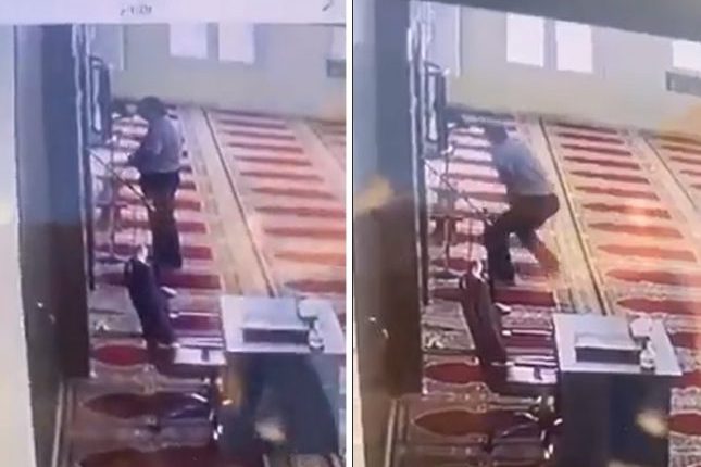 لحظة وفاة مؤذن أثناء رفعه الأذان