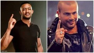 صورة "أرشيفية" تجمع الفنان محمد رمضان وعمرو دياب