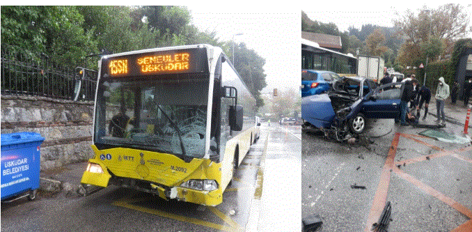اصطدام حافلة بسيارة صغيرة في حادث مروع في إسطنبول 19