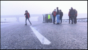   انقلاب حافلة تقل ضباط شرطة في إسطنبول