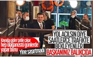 إسطنبول تغرق في الثلوج وإمام أوغلو يصطاد السمك (صورة) 1