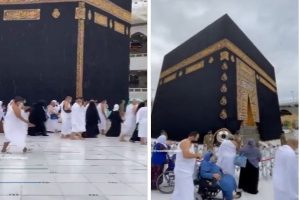 شاهد لحظة هطول الأمطار على المسجد الحرام (فيديو)