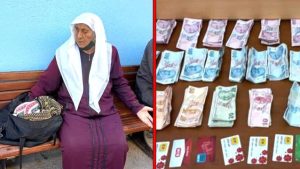 الشرطة التركية تضبط مسنة تركية تتسول بالرغم من امتلاكها مبلغ مالي كبير