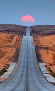 لقطة مذهلة لطريق شمال حائل تخطف أنظار السعوديين