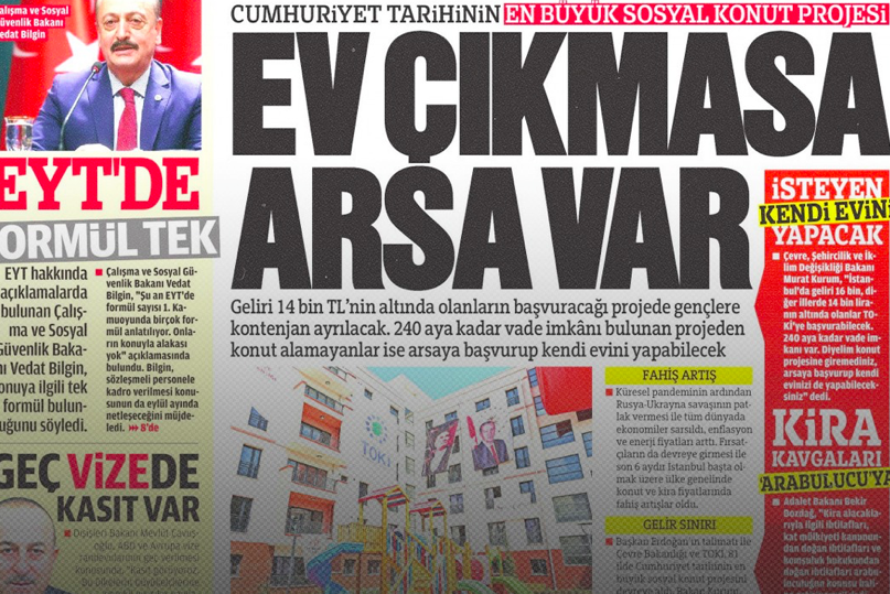 أكبر مشروع إسكاني بتاريخ تركيا يتصدر عناوين الصحف 1
