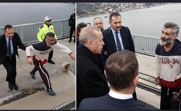 شاهد.. أردوغان يقنع مواطنا بالتراجع عن الانتحار 2 شاهد.. أردوغان يقنع مواطنا بالتراجع عن الانتحار 1