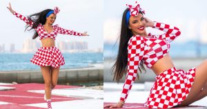 ايفانا نول تودع قطر باستعراض فاضح لمؤخرتها (صور)