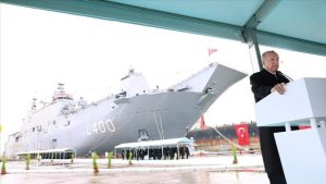 تركيا تطلق ” TCG ” أول حاملة طائرات تركية