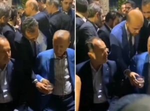 شاهد: ردة فعل مفاجئة من أردوغان عندما قدم إليه حارسه الشخصي كوب ماء