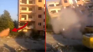 فيديو مثير للدهشة.. مواطن تركي يسقط بناية من 5 طوابق بحجر