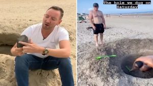حفرة كبيرة على شاطئ إيرلندا تثير الرعب “فيديو مروع”