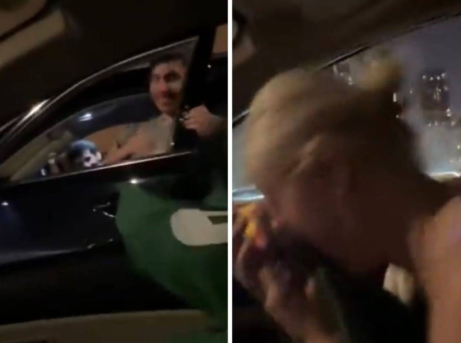 فتاة تعتدي على شاب في مكان عام وتسقطه على الأرض "فيديو صادم" 1