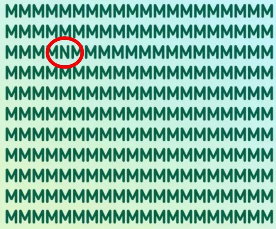 اختبار التركيز: الأشخاص الذين يجدون الحرف المختلف في 7 ثوانٍ يُعتقد أن معدل ذكائهم يتجاوز 130... 9