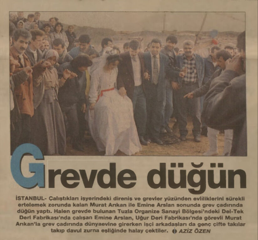 تركيا ذات يوم — زفاف داخل خيمة الإضراب (3 مارس 1997) 2 تركيا ذات يوم — زفاف داخل خيمة الإضراب (3 مارس 1997) 1