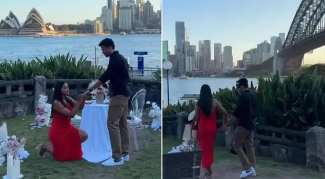 شابة تتقدم لخطبة صديقها وهي جاثية على ركبتيها في عرض زواج غير تقليدي! 1