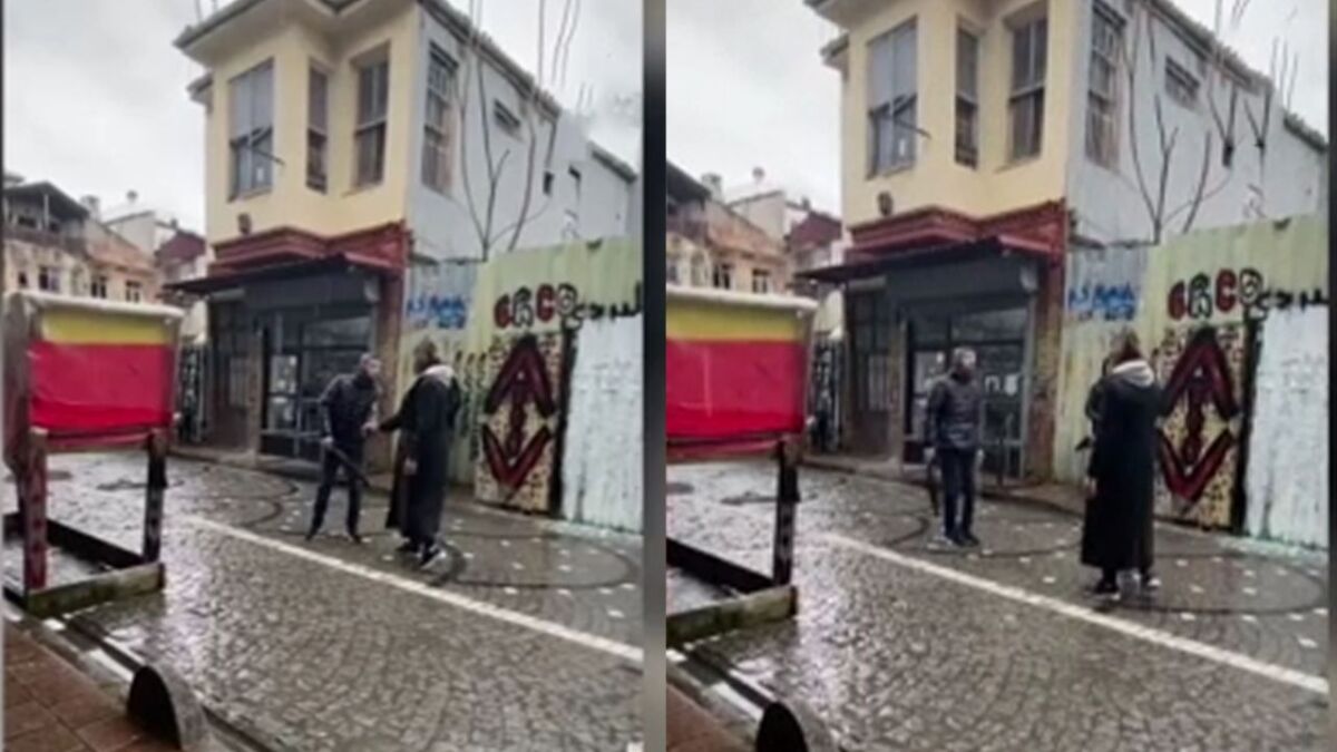 المشاهد حقيقية وليست من فيلم! امرأة تطلق وابلاً من الرصاص على رجل في قلب إسطنبول